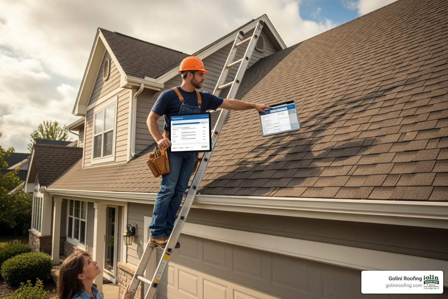 New seamless gutters and flashing around a chimney on a residential home - Residential roof estimate New seamless gutters and flashing around a chimney on a residential home - Residential roof estimate