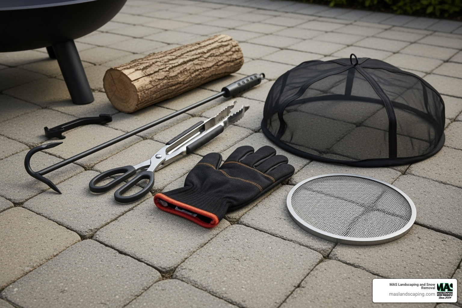 essential fire pit accessories laid out - Firepit for backyard
