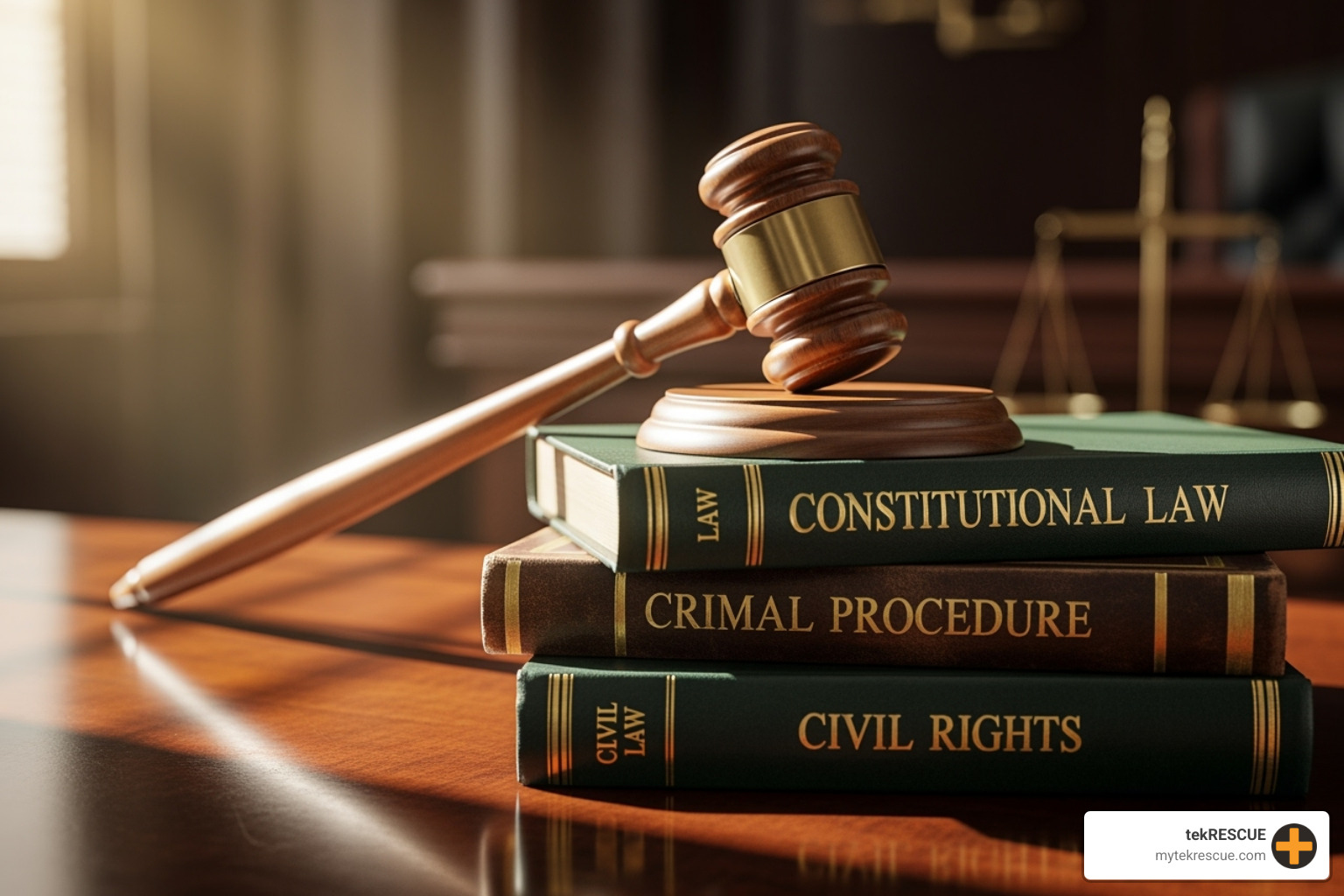 A judge's gavel resting on law books, symbolizing legal recourse and justice - how to protect business reputation