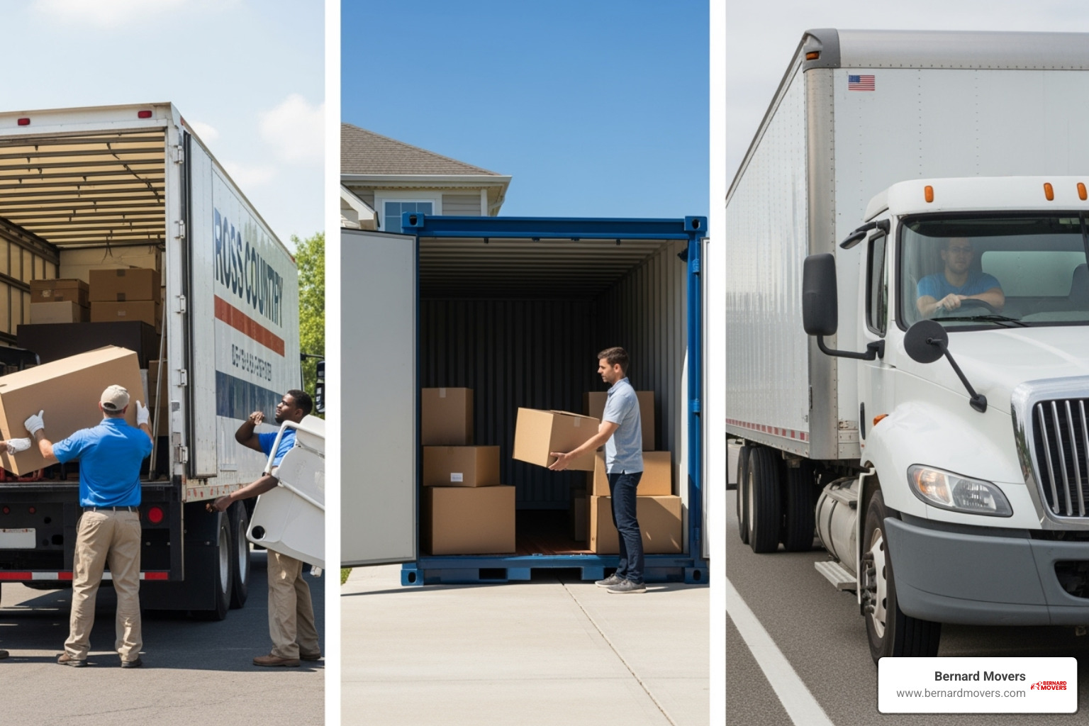 Comparison table of moving methods - Cross country relocation