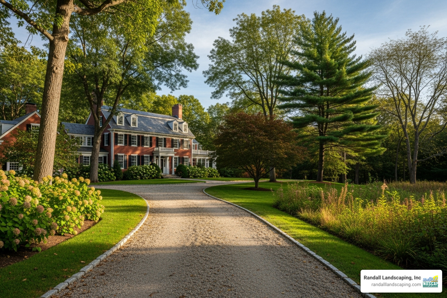 classic Boxford property with mature trees and a winding driveway - boxford landscape design classic Boxford property with mature trees and a winding driveway - boxford landscape design
