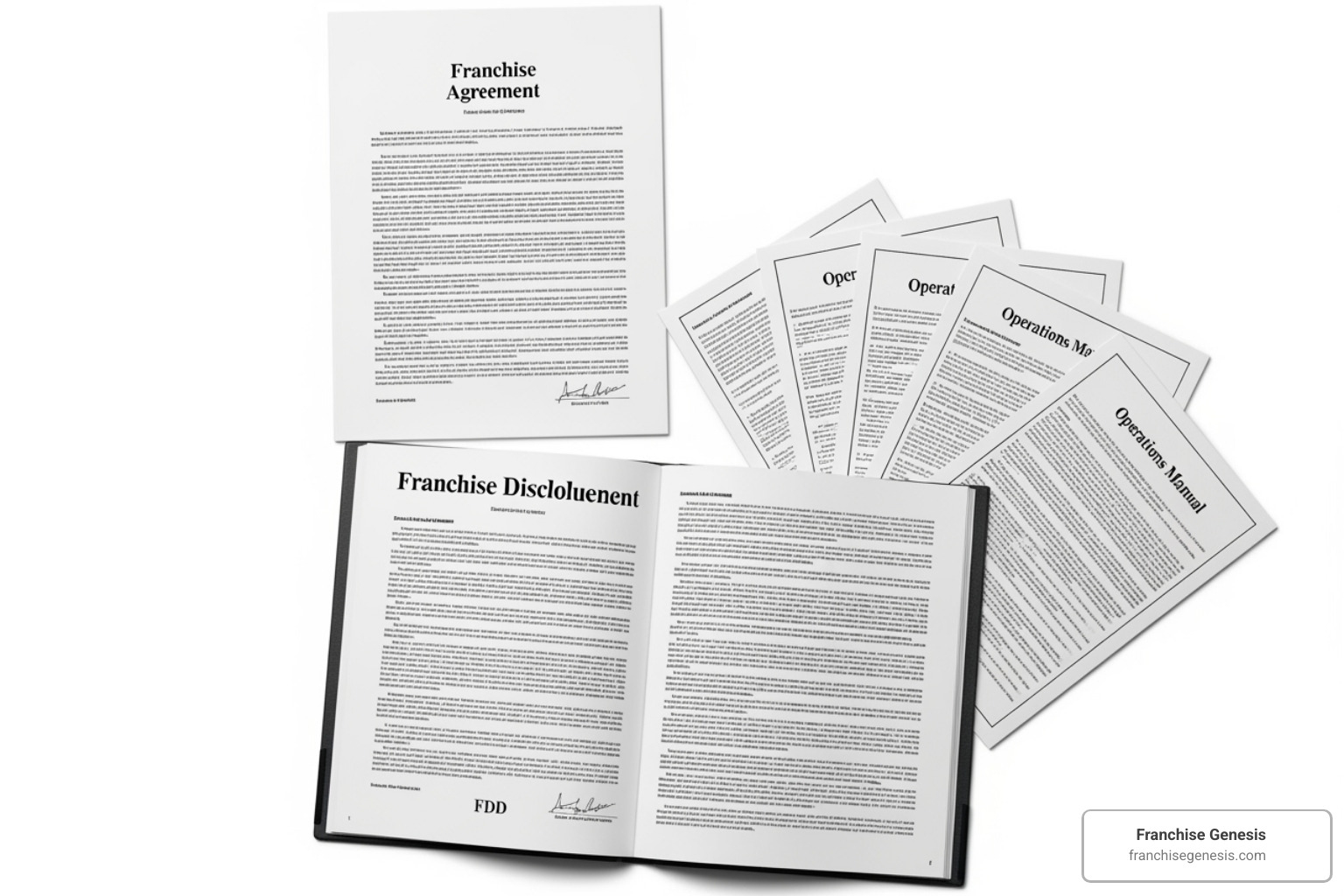 flowchart showing the relationship between the FDD, Franchise Agreement, and Operations Manual - agreement for future purchase of franchise
