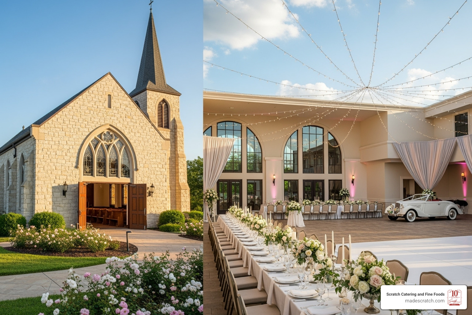 Hawthorn Hills' neat chapel and spacious reception space - wedding venues in dfw that allow outside catering