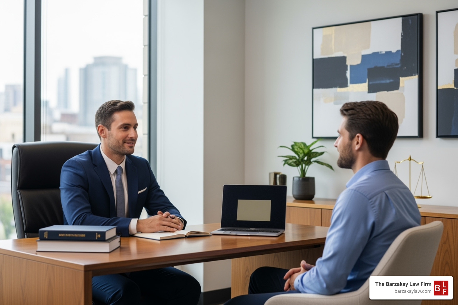 Compassionate lawyer speaking with client - Failure to diagnose lawyer