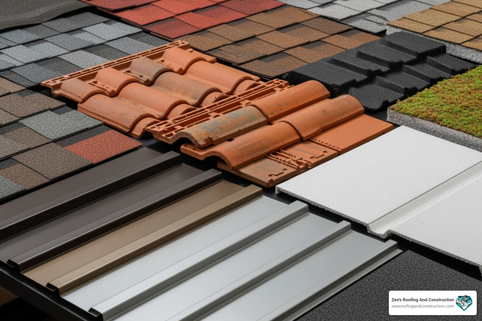 various roofing material samples - roofing companies in florida