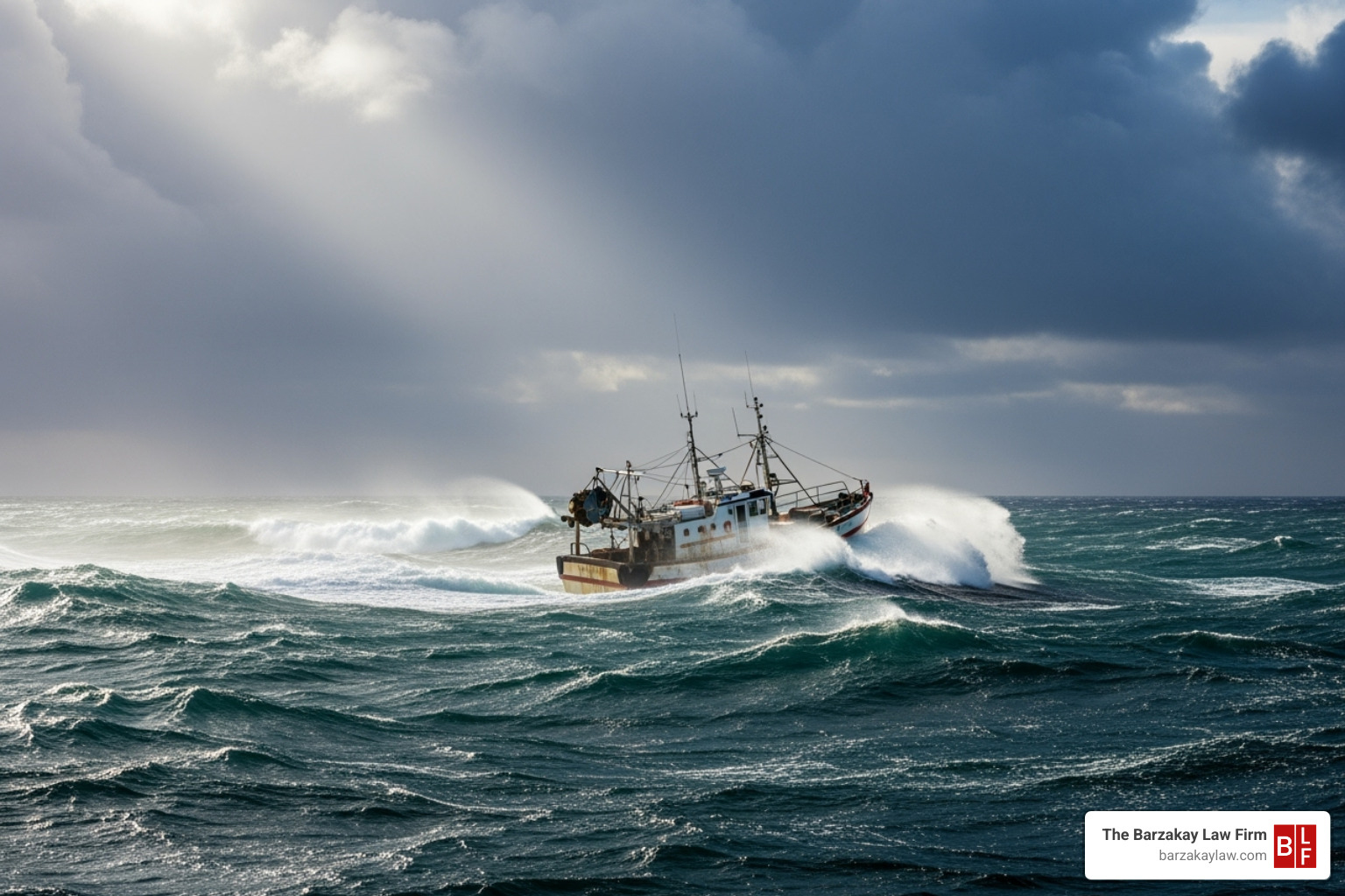 a boat navigating through choppy water under cloudy skies - boating accident statistics