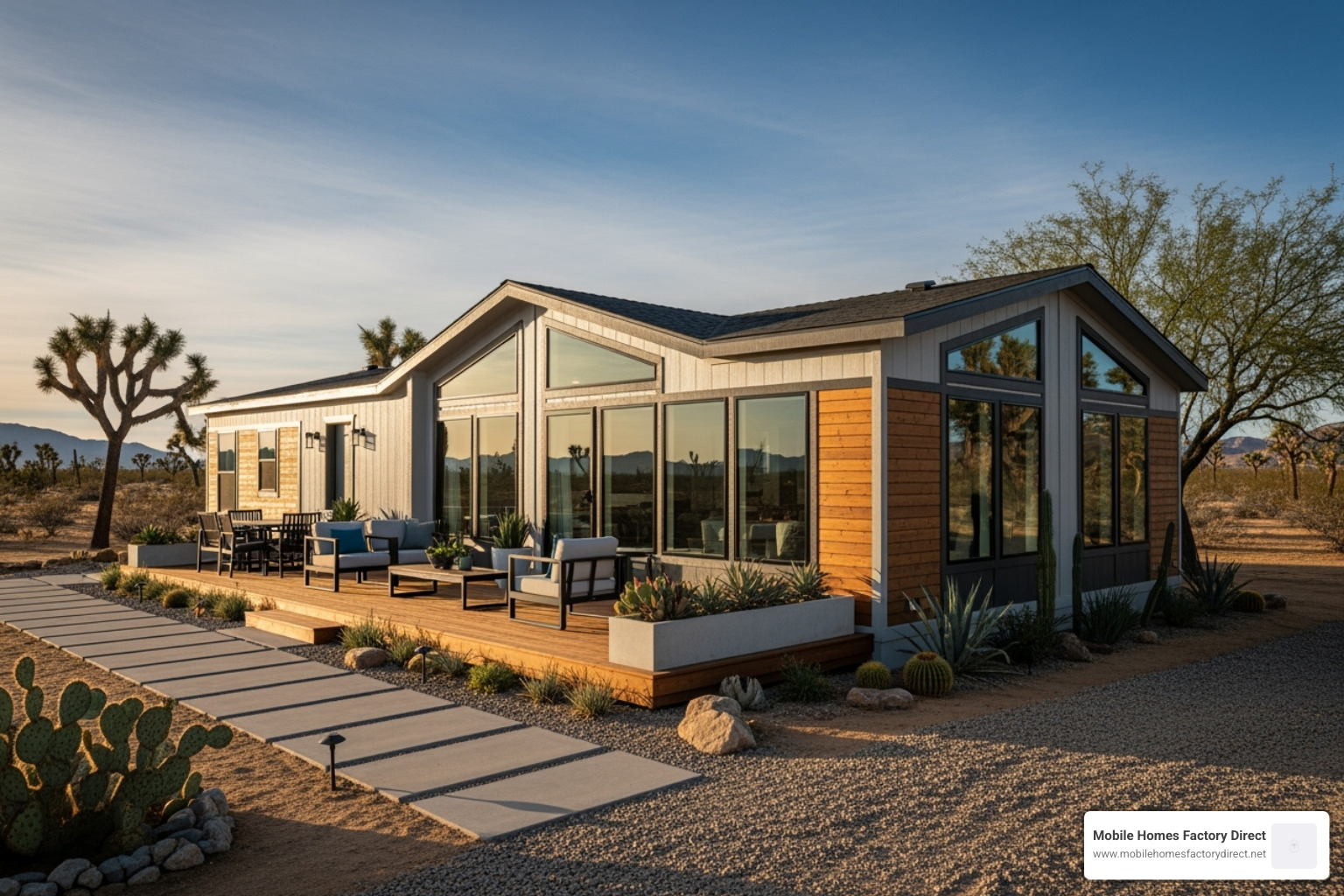 a stylish, modern double-wide manufactured home - houses for sale under 100k
