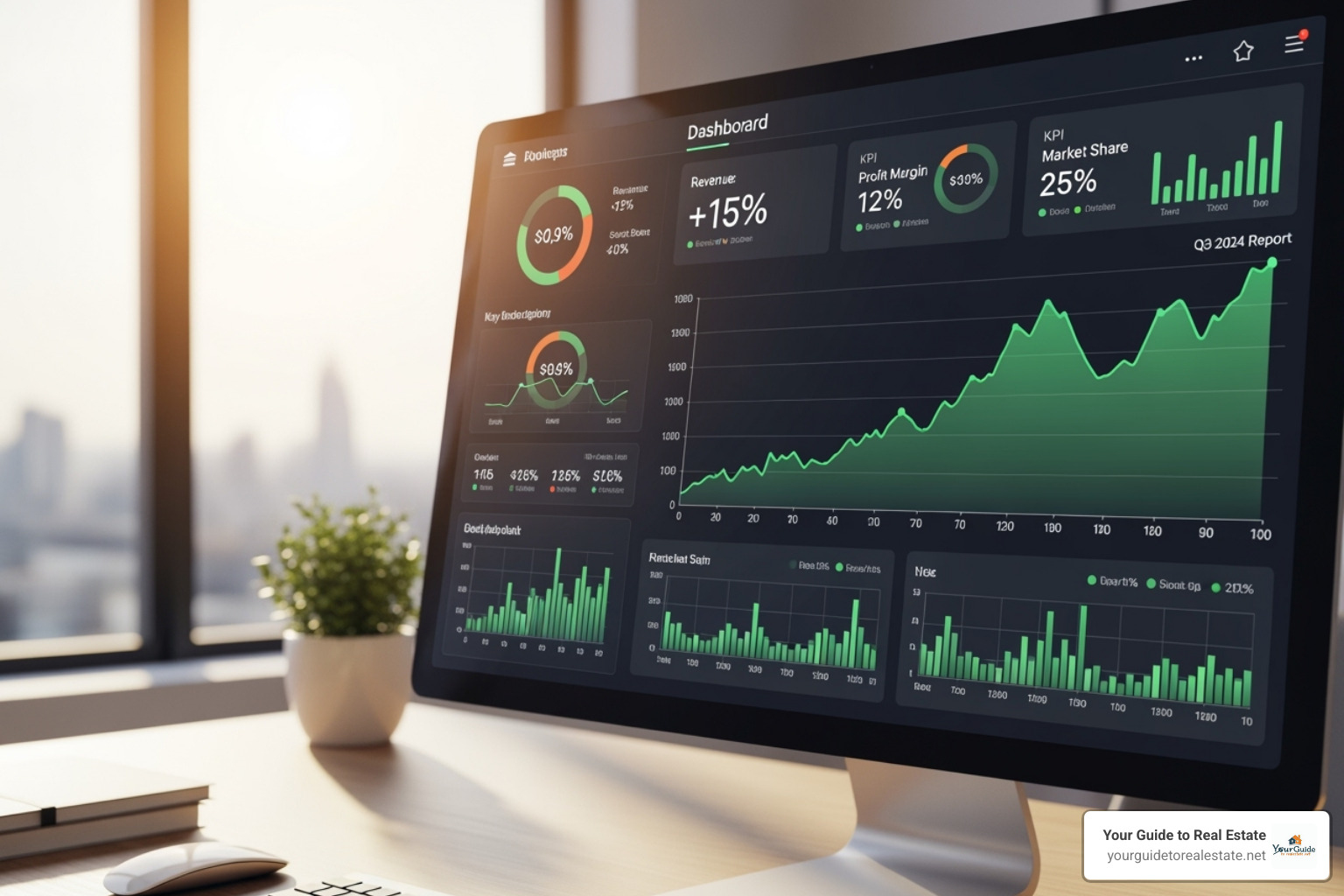 A dashboard showing key financial metrics, including a trend line for retained earnings, alongside other performance indicators. - retained earnings statement
