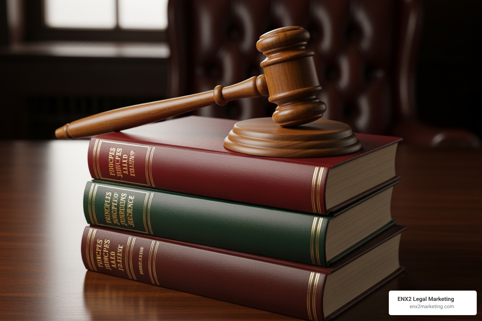 Gavel and law books on a desk, symbolizing legal and ethical considerations - Bankruptcy lead generation