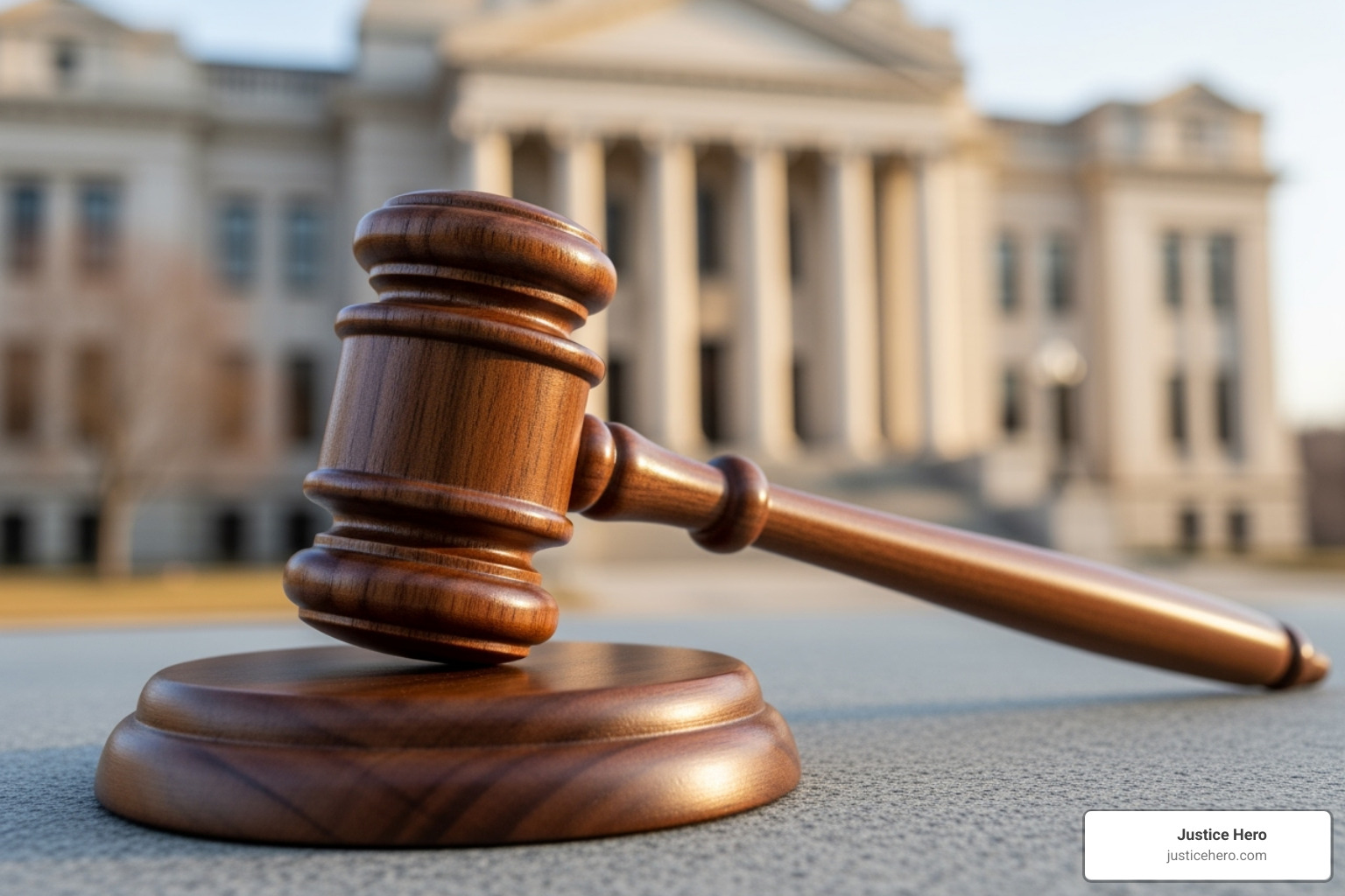 Gavel in front of a courthouse - chemical straightener cancer