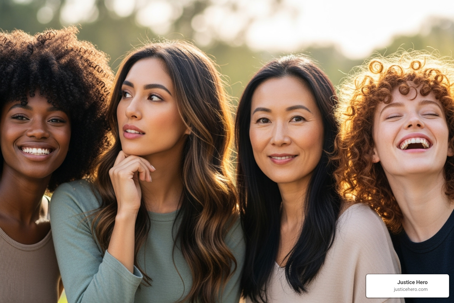 Diverse group of women with different hair textures - chemical straightener cancer