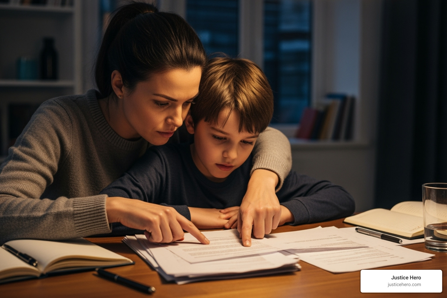 Parent and child reviewing documents - what is the average payout for tylenol autism lawsuit