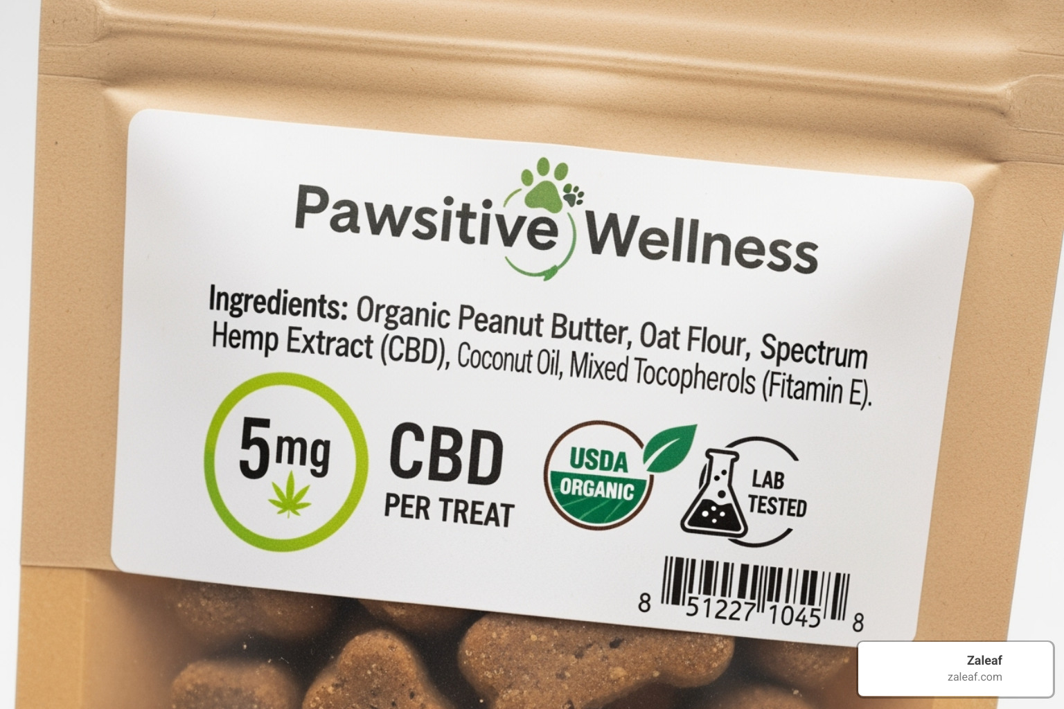 A close-up image of a CBD pet treat label, clearly showing ingredients, CBD content in mg, and certifications like organic and lab-tested - pet cbd treats A close-up image of a CBD pet treat label, clearly showing ingredients, CBD content in mg, and certifications like organic and lab-tested - pet cbd treats