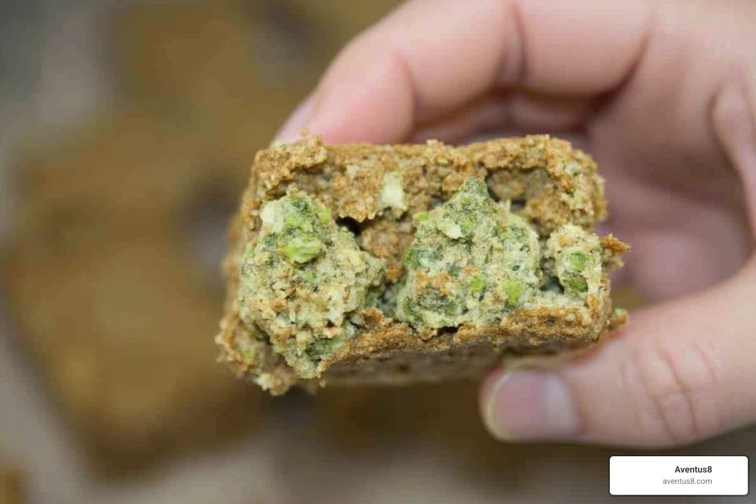 Aventus8 edibles in child-resistant packaging, stored inside a locked, opaque box, clearly separate from regular snacks in a kitchen pantry - Edible cannabis treats
