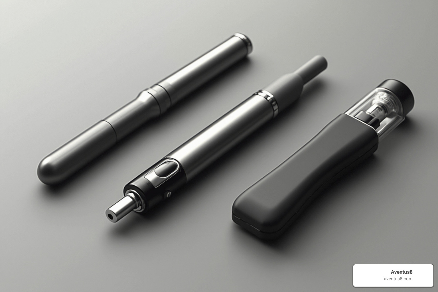Different styles of auto-draw pens: slim stick, concealed, bar-style - Auto-draw vape pen