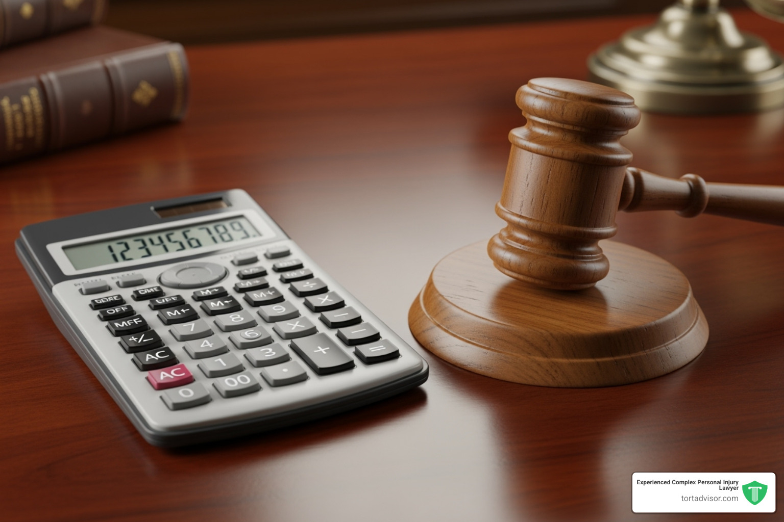 calculator and a gavel - personal injury attorney Missouri