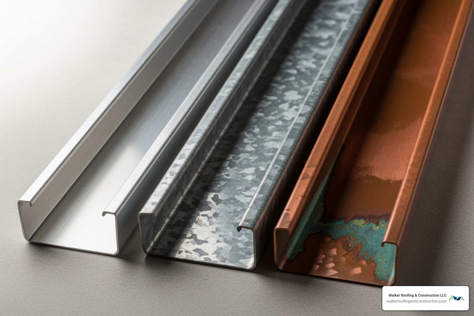 samples of aluminum, steel, and copper gutters - gutter installation ohio samples of aluminum, steel, and copper gutters - gutter installation ohio