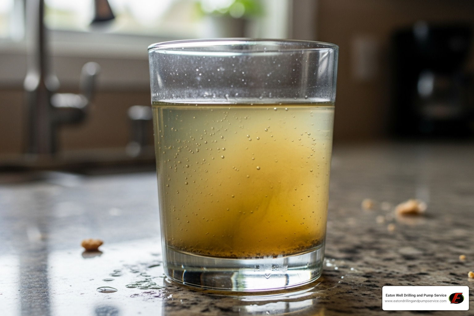 glass of discolored water - pump and irrigation supply
