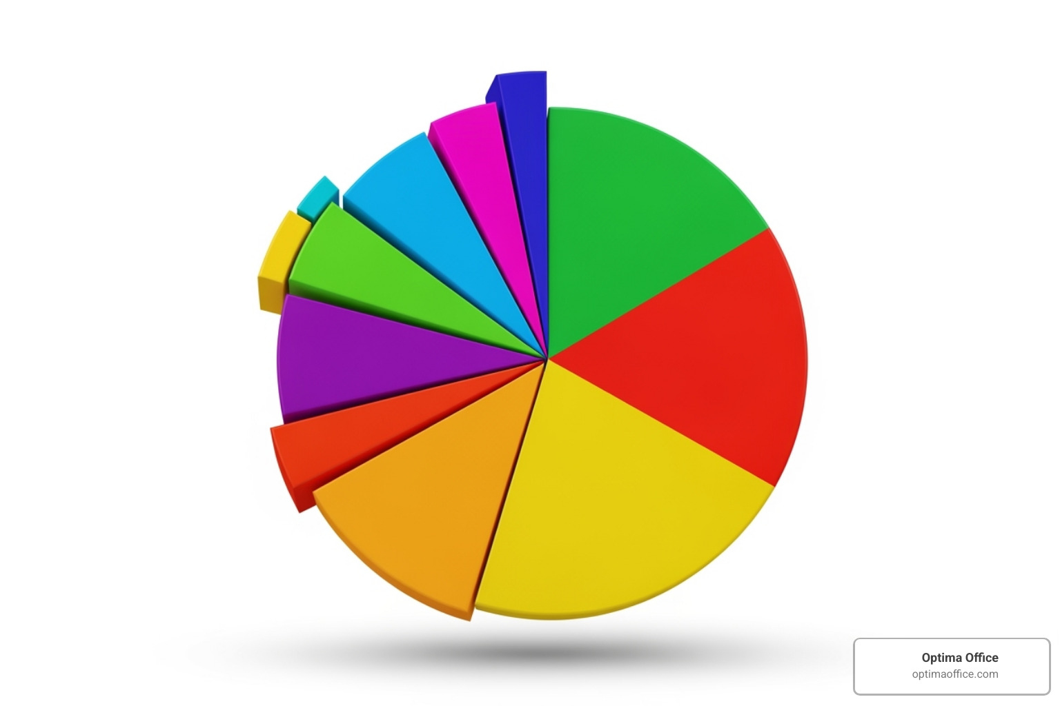 Pie chart showing the cost breakdown of different HR services - cost of outsourcing hr