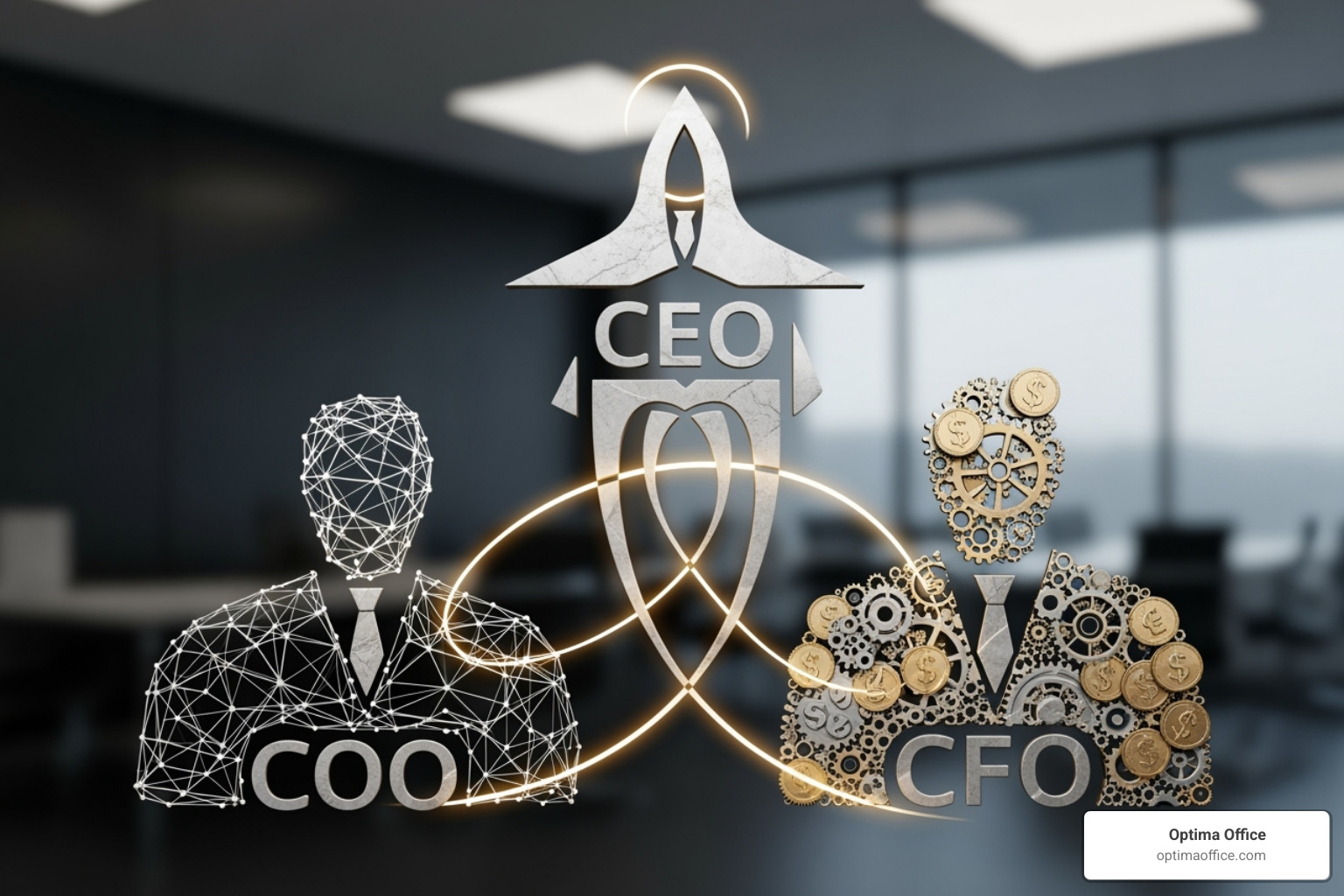 C-suite structure with CEO, CFO, and COO - CFO C-suite structure with CEO, CFO, and COO - CFO
