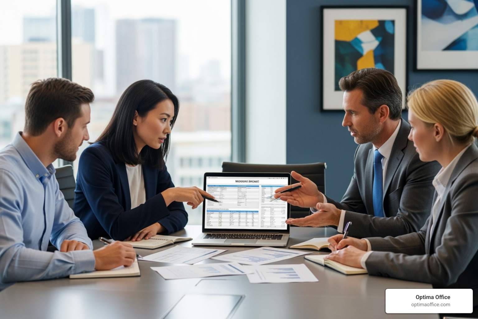 a collaborative meeting between a business team and an outsourced CFO - outsourced cfo services