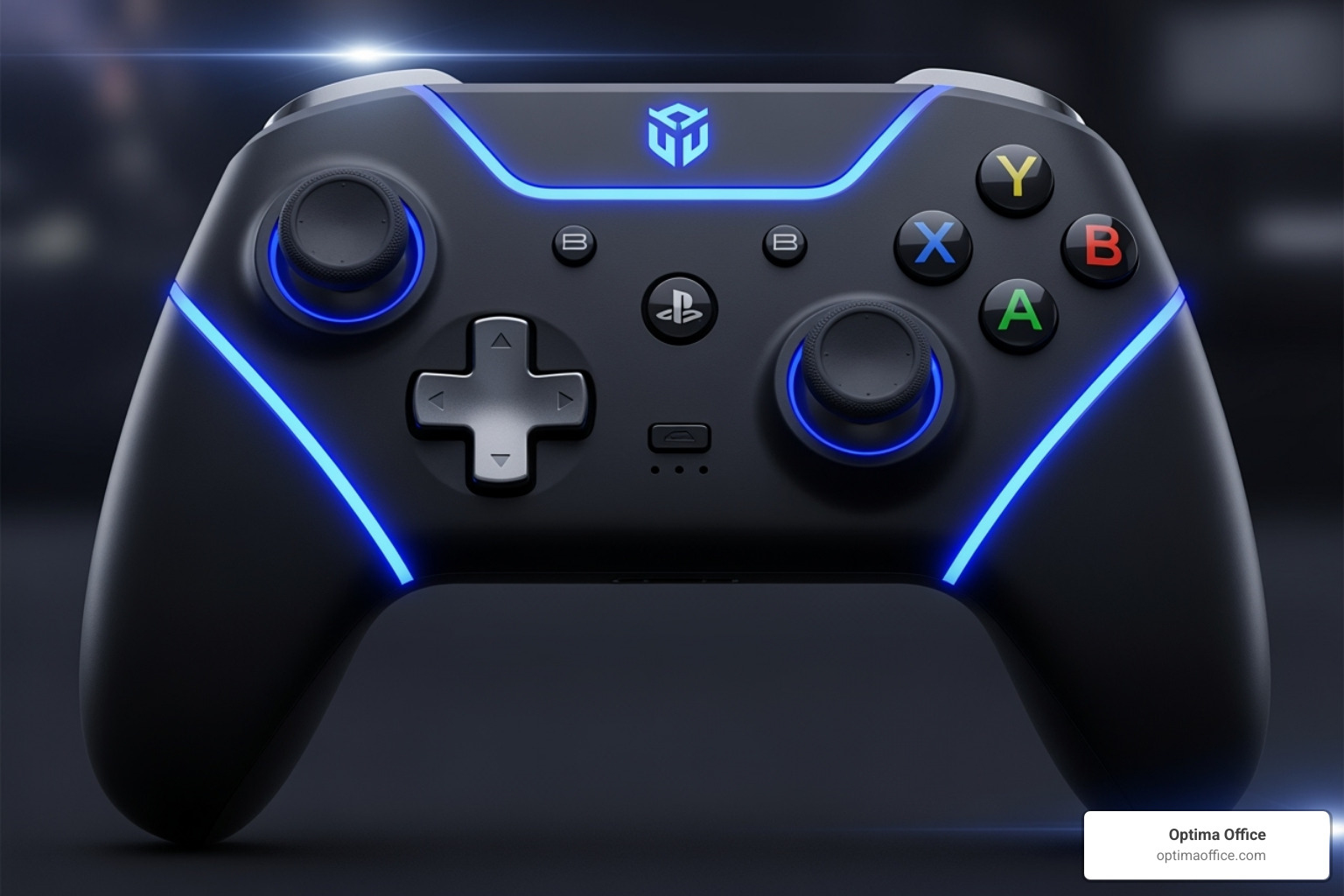 modern gaming controller with glowing elements - controllers modern gaming controller with glowing elements - controllers