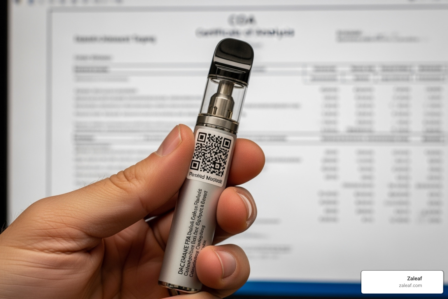 QR code on vape packaging leading to lab results - how to buy a vape online no id