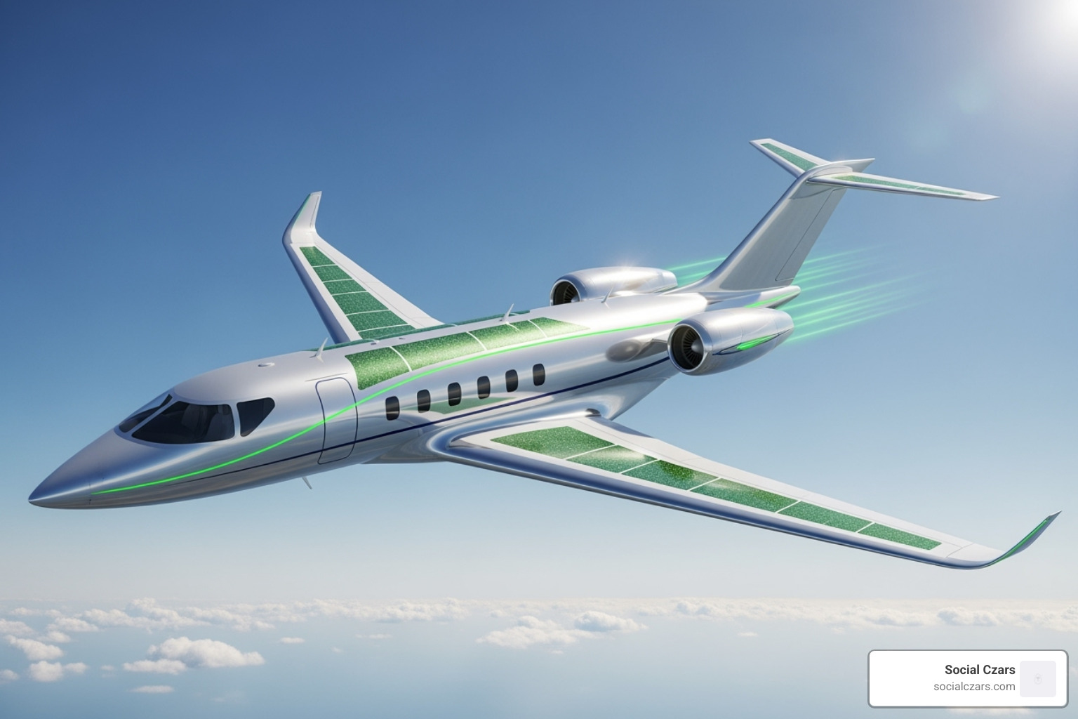 futuristic, eco-friendly jet concept - luxury aviation marketing