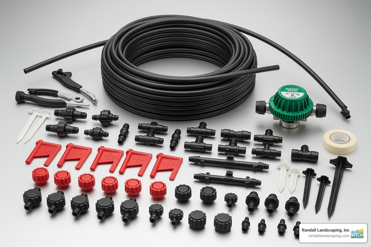components of a drip irrigation kit - garden irrigation system with timer