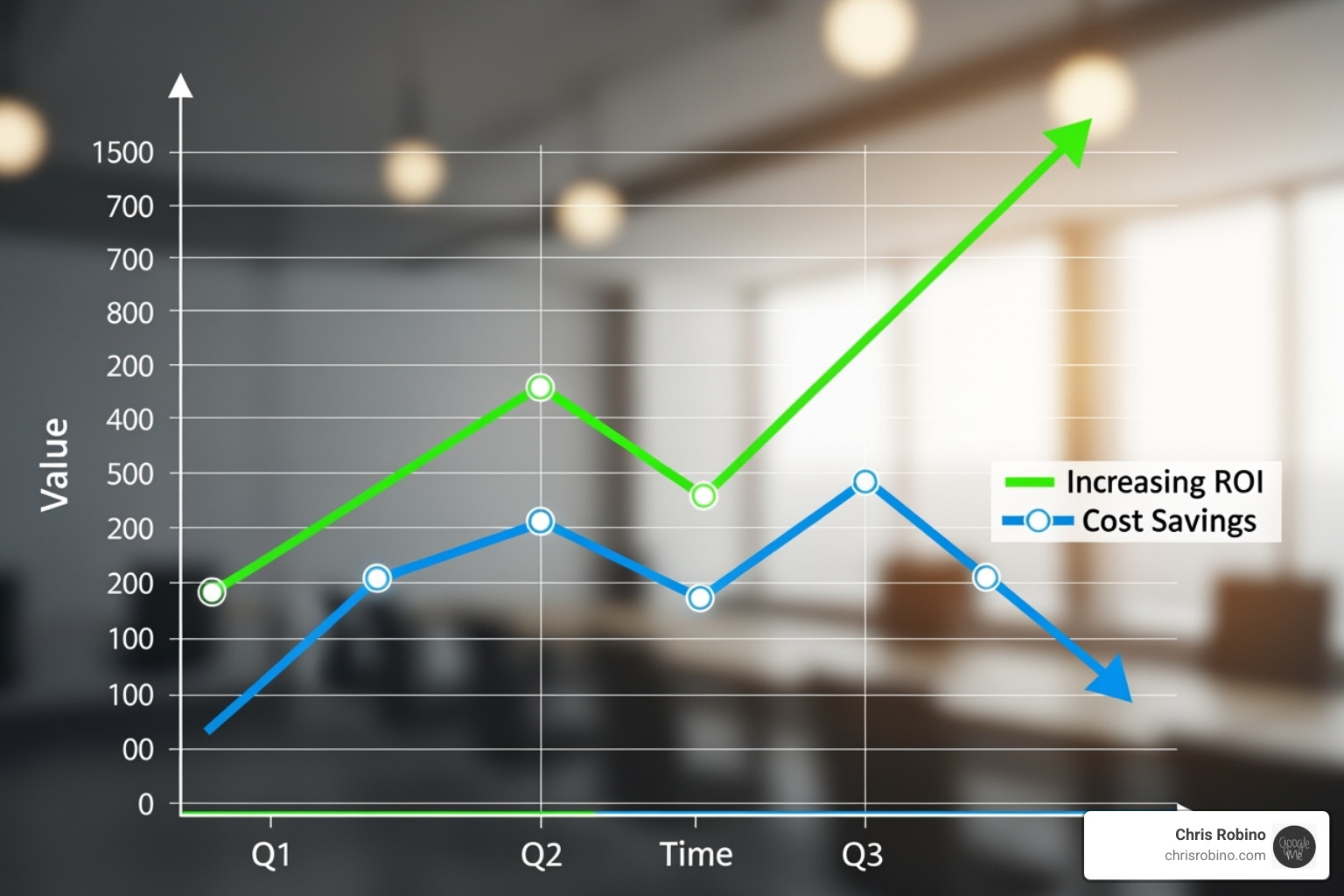 Image of a graph showing increased ROI and significant cost savings - media production consulting