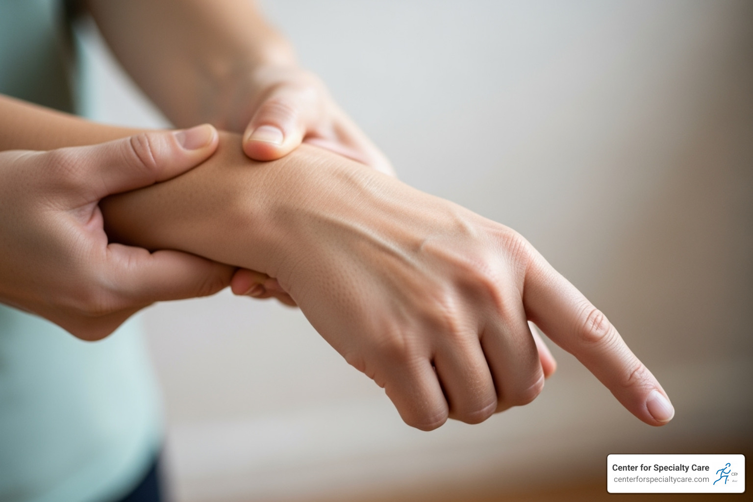 A person performing a gentle wrist stretch to alleviate tendonitis symptoms - heat for tendonitis