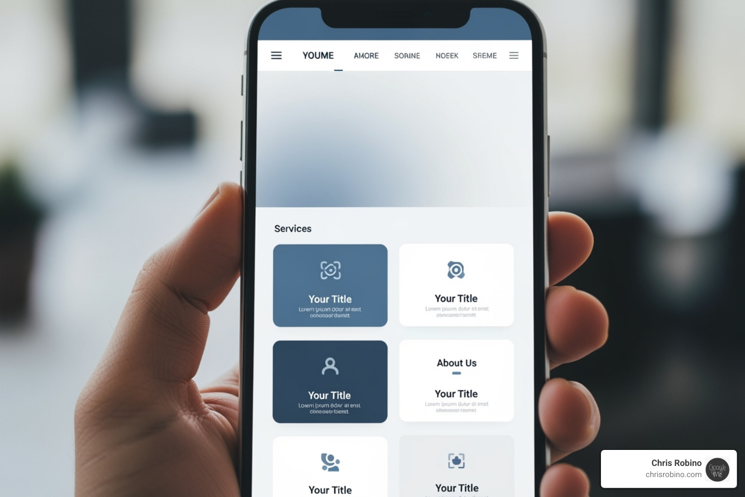 a mobile-friendly, enterprise-level website design on a smartphone - search engine rankings tips