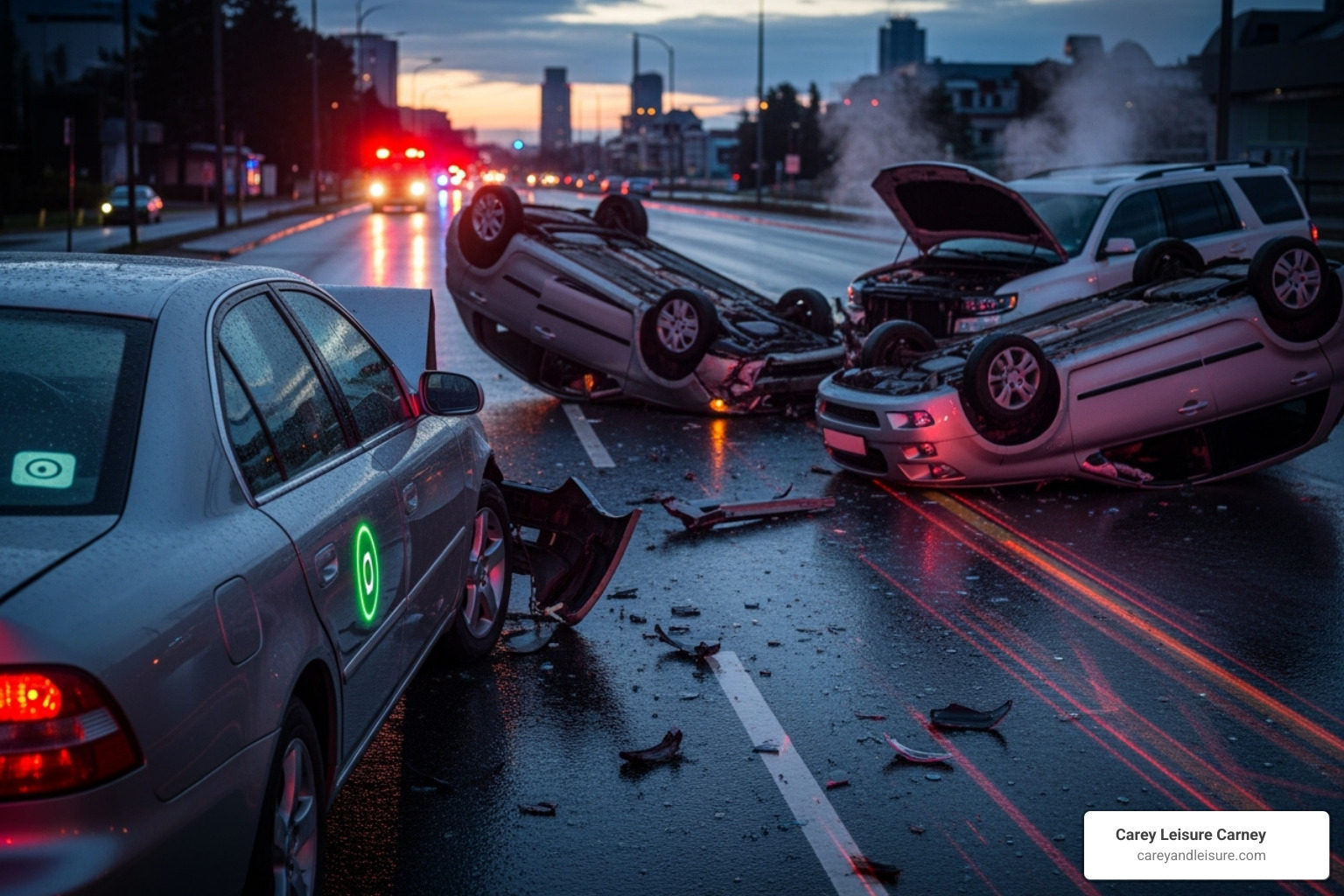 multi-car accident scene involving a vehicle with a rideshare sticker - rideshare accident lawyer multi-car accident scene involving a vehicle with a rideshare sticker - rideshare accident lawyer