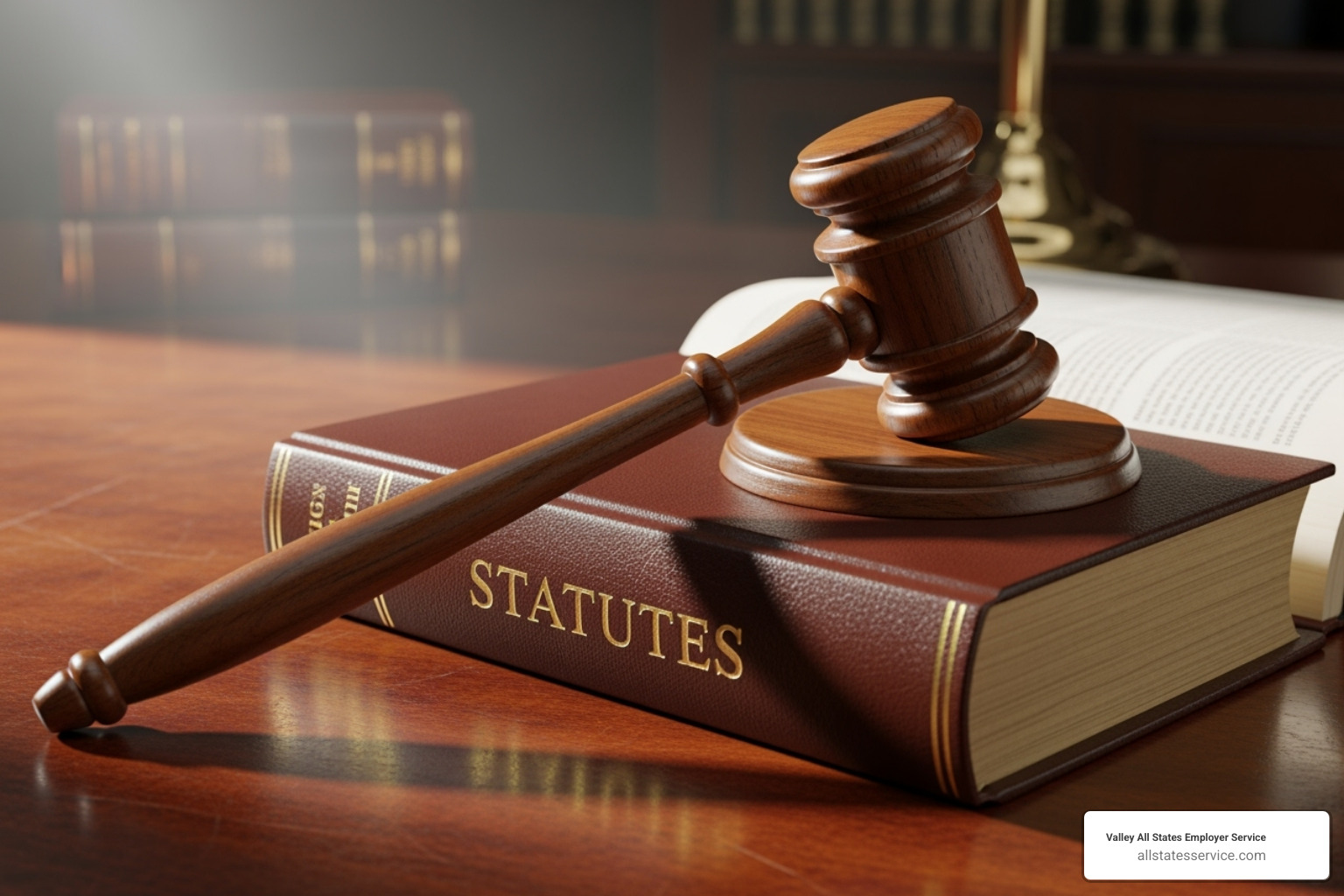 A gavel and law book on a desk, symbolizing legal compliance - HR compliance consulting A gavel and law book on a desk, symbolizing legal compliance - HR compliance consulting