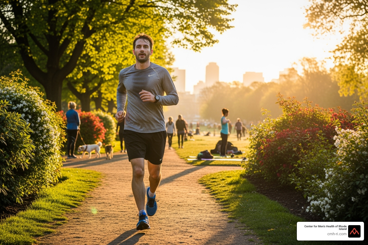 man exercising outdoors - how to shrink prostate