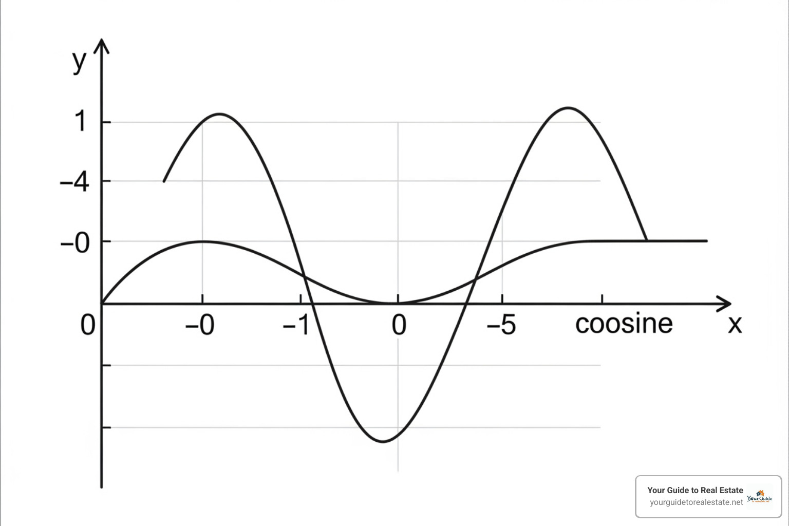 A graph illustrating the periodic nature of the cosine function, showing how values repeat after a full 2π rotation - unit circle chart