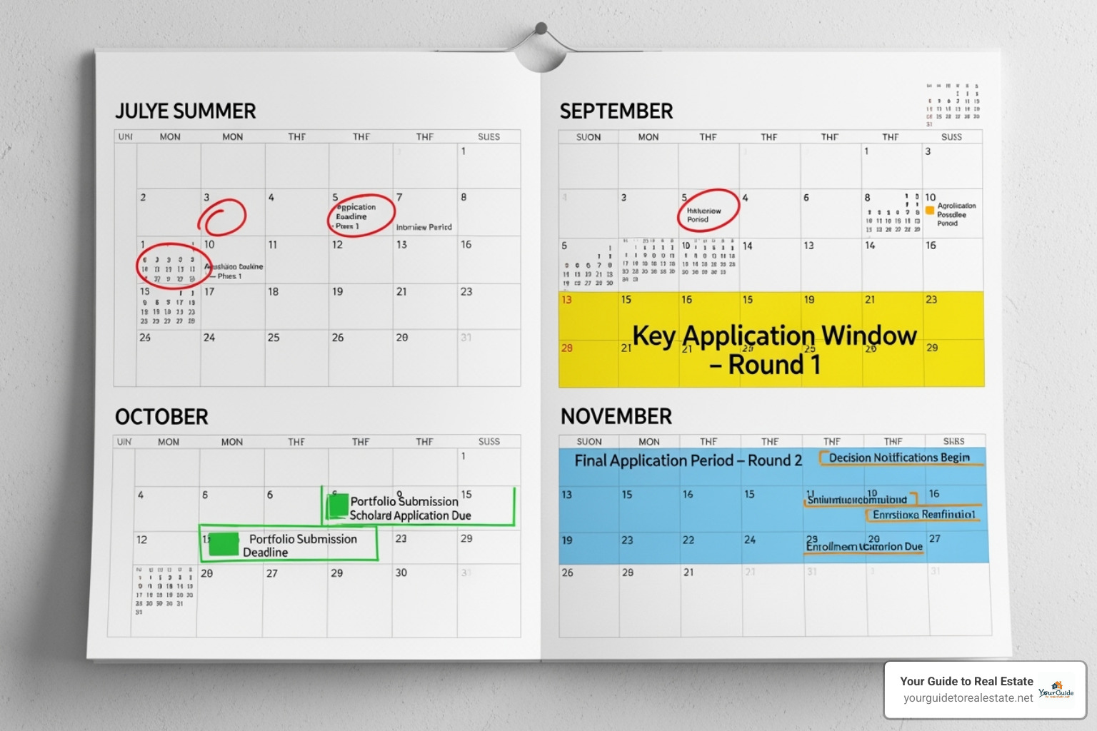 calendar highlighting application months - finance internships summer 2025