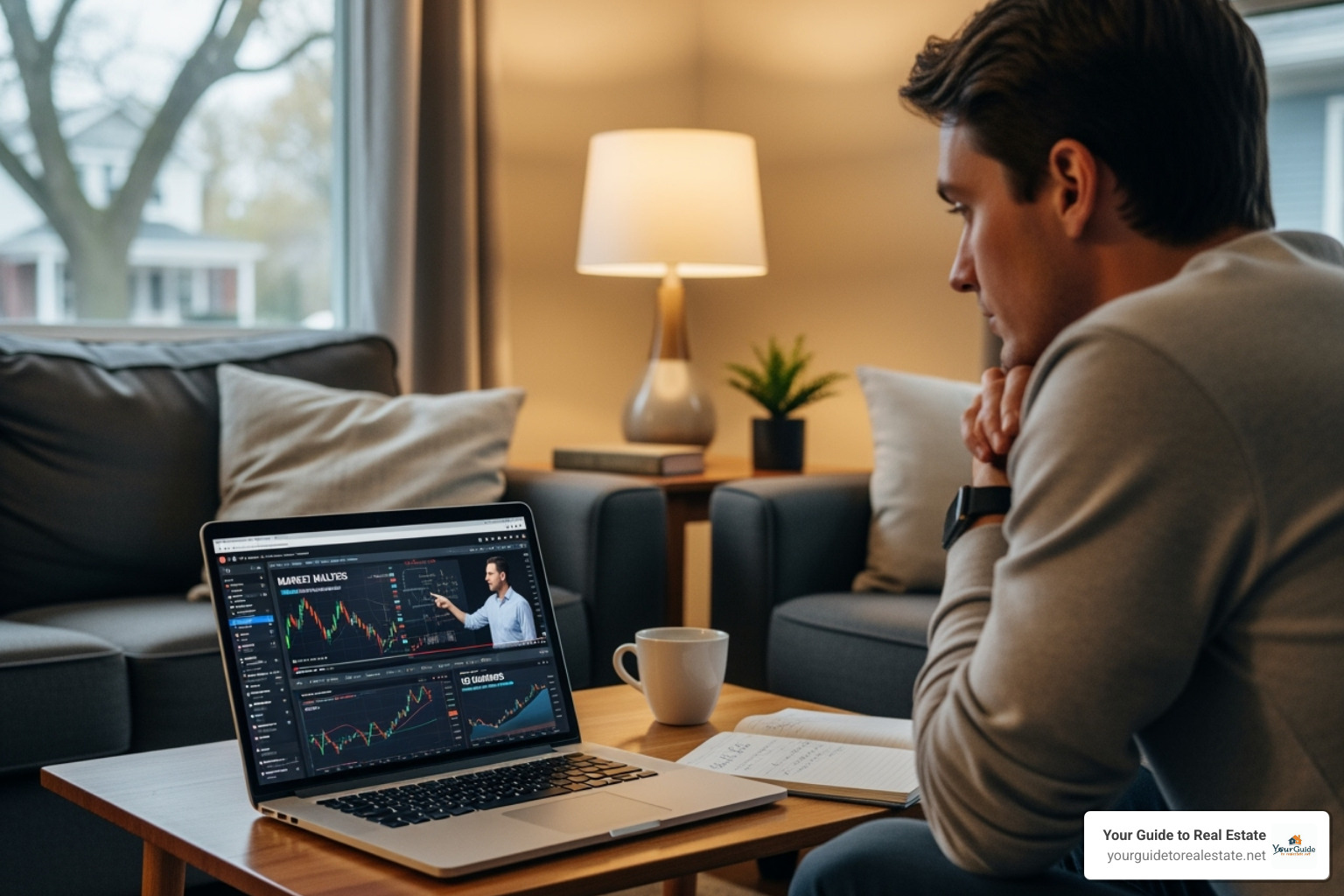 Person watching financial vlogs on a laptop - tradevlog.site finance