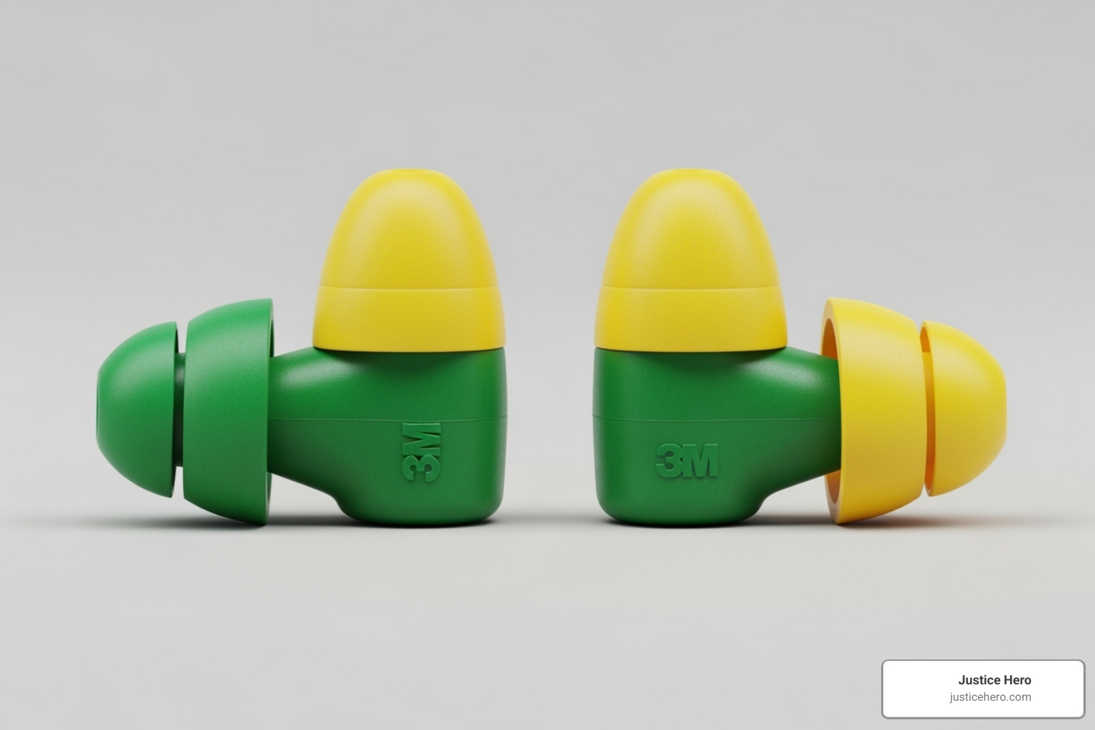 A pair of dual-ended 3M Combat Arms Earplugs, Version 2 (CAEv2) showing the green and yellow ends - earplug lawsuit military A pair of dual-ended 3M Combat Arms Earplugs, Version 2 (CAEv2) showing the green and yellow ends - earplug lawsuit military