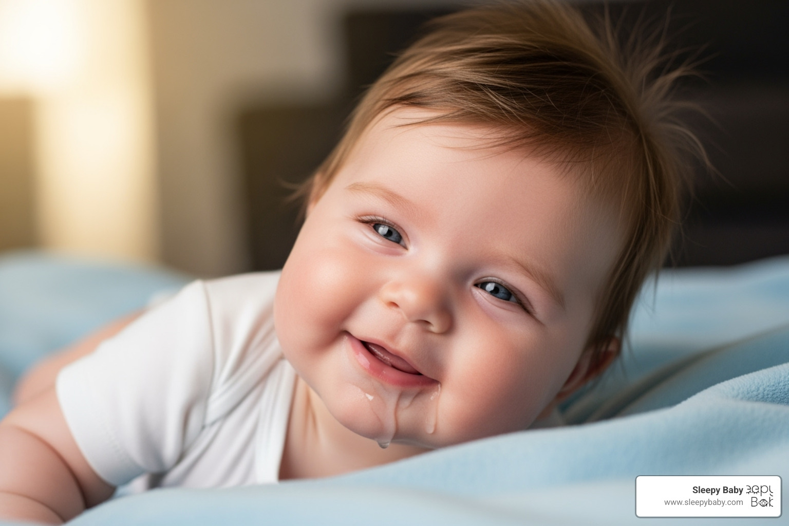 baby smiling after gas relief - gas drops for reflux