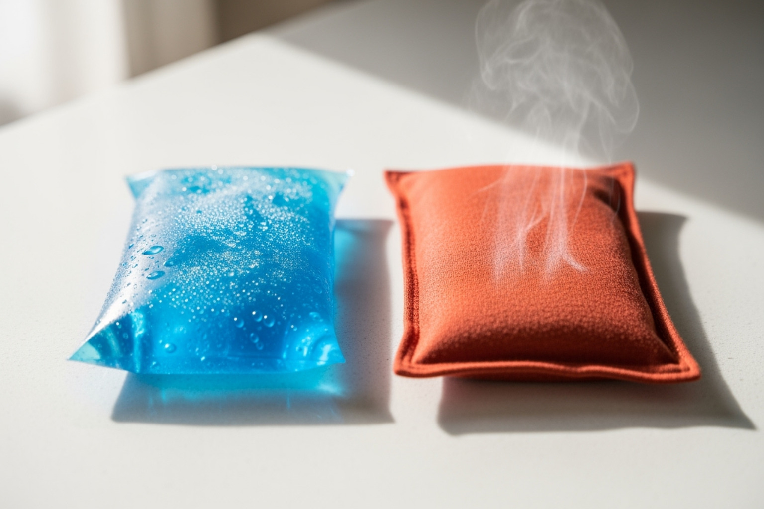 ice and heat packs ready for use - pinched nerve relief