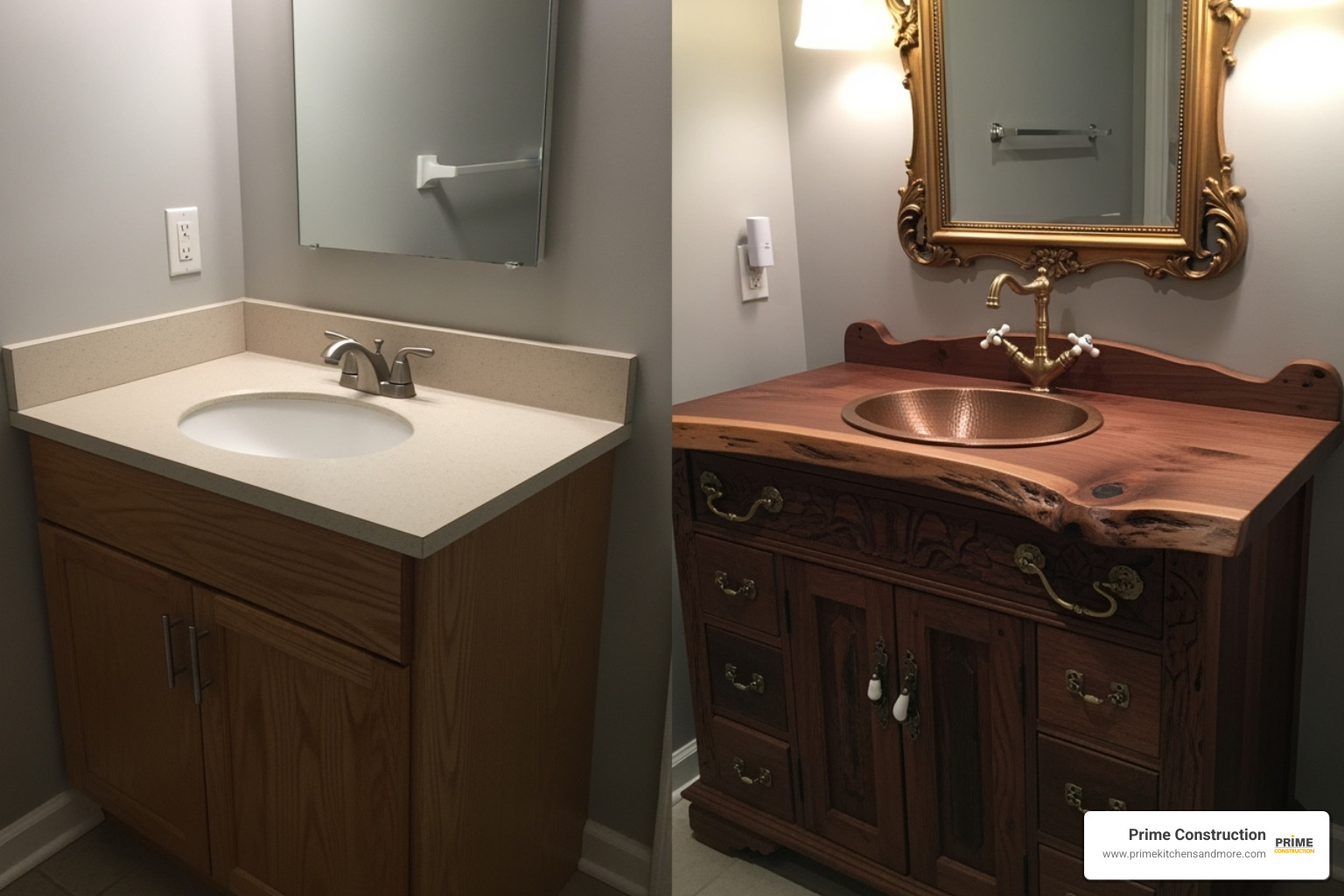 Standard vs. Custom Vanity - labor cost to install vanity