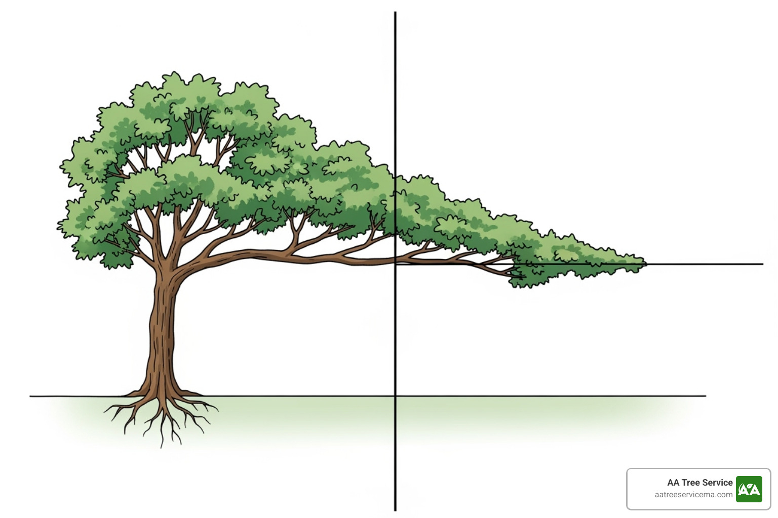 of a simple diagram showing a tree falling from a neighbor's yard onto the reader's property, highlighting the property line - who removes trees after a storm of a simple diagram showing a tree falling from a neighbor's yard onto the reader's property, highlighting the property line - who removes trees after a storm
