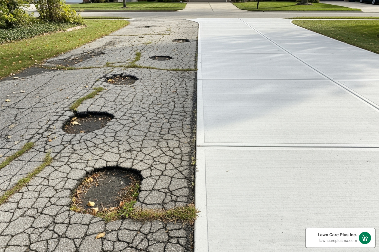 cracked asphalt driveway next to a new concrete one - do i need a permit to replace an existing driveway
