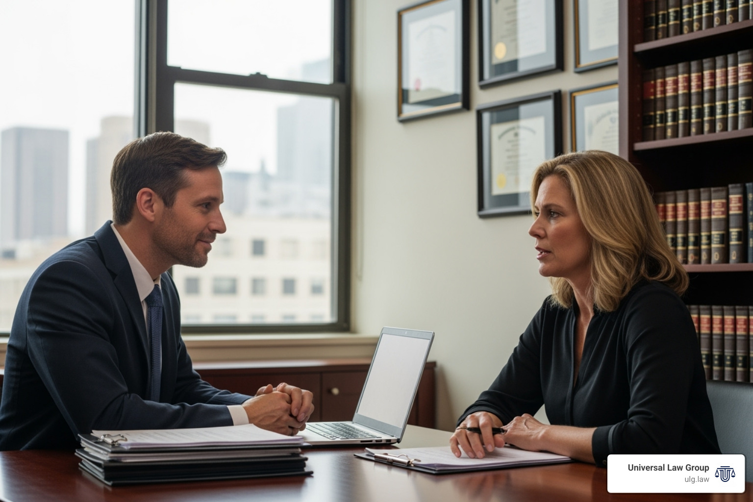 lawyer having a consultation with a concerned-looking client - do i need a lawyer for a dog bite