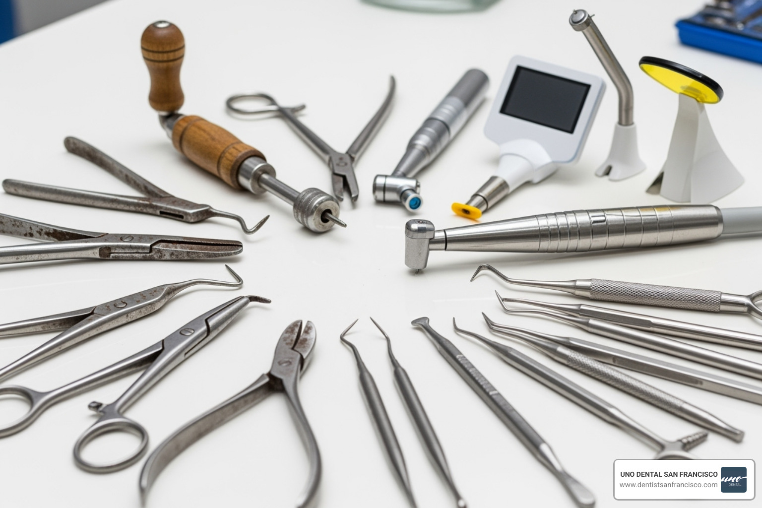 Historical dental tools contrasted with modern dental equipment - all about dentistry Historical dental tools contrasted with modern dental equipment - all about dentistry
