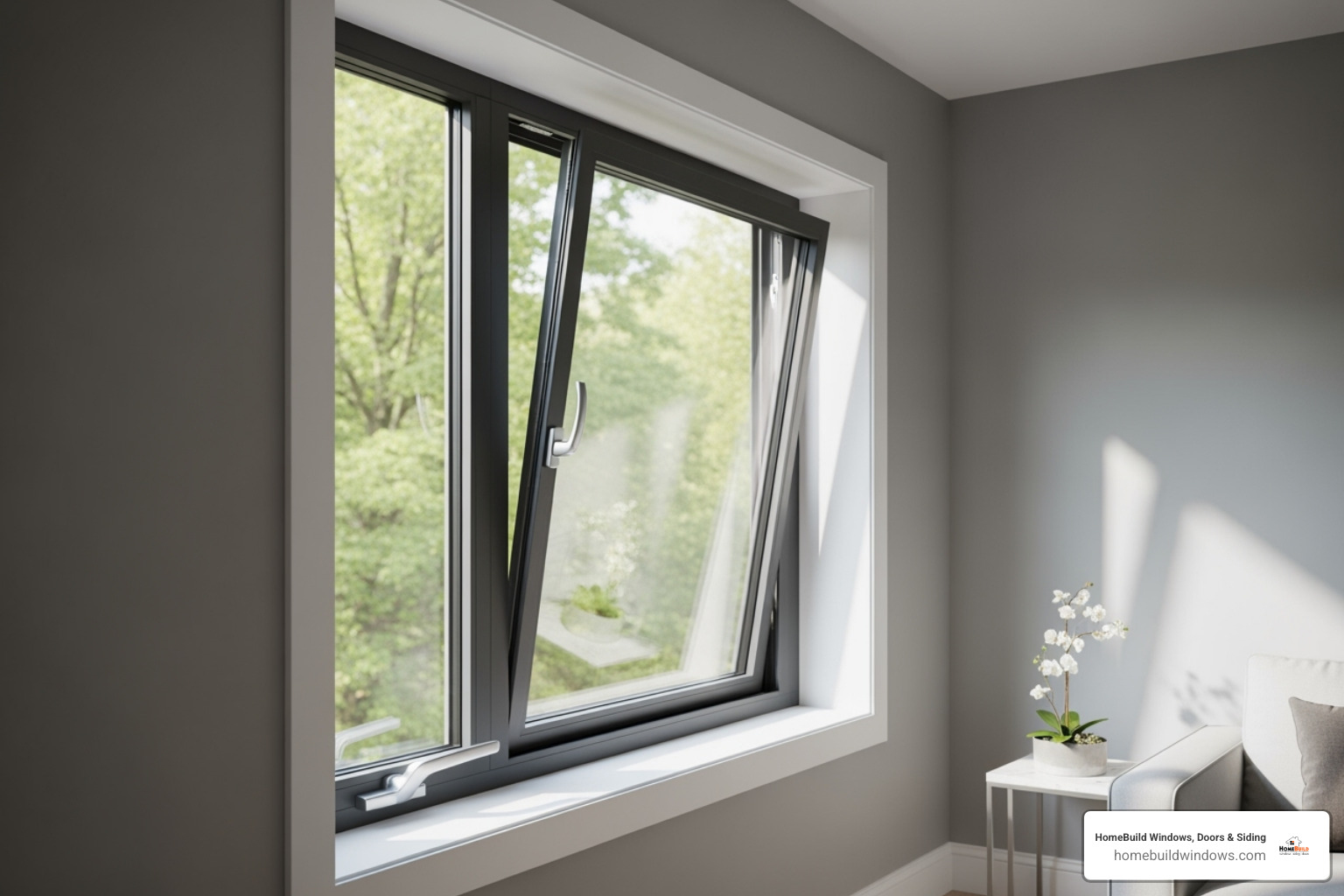 Image of a casement window - Chicagoland window replacement