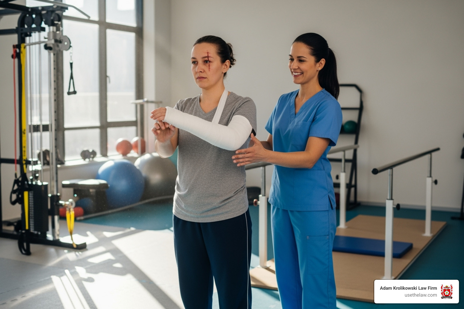 Image of a person in physical therapy after an accident - Truck Accident Lawyer in Santa Ana