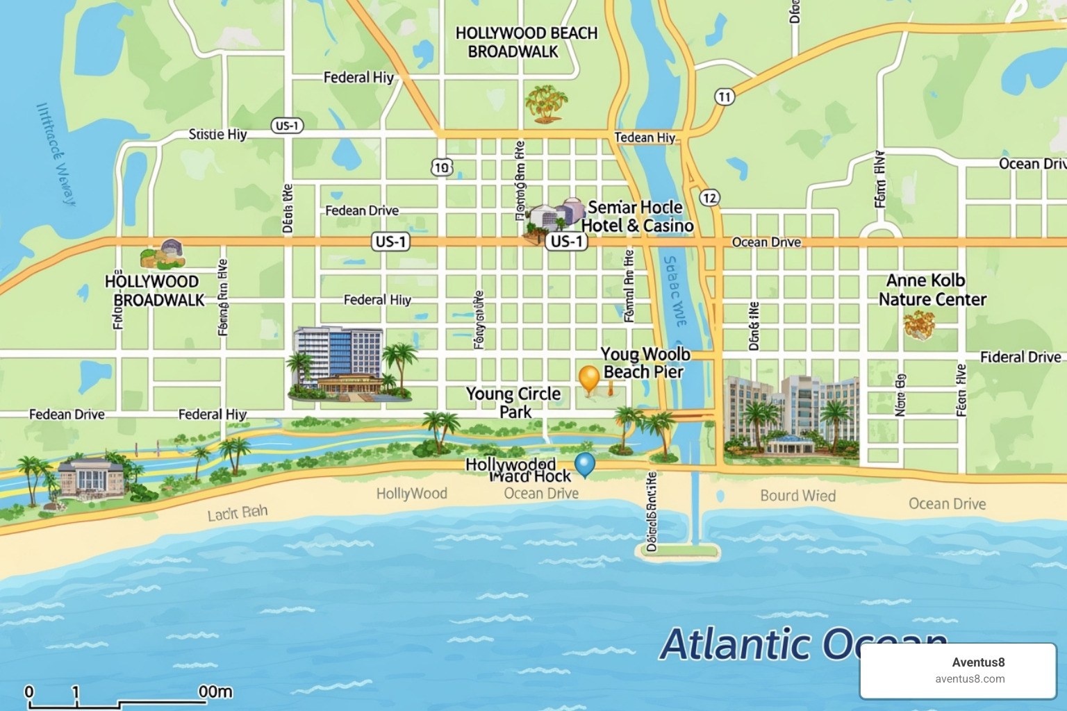 Hollywood, Florida map - Potent THC capsules