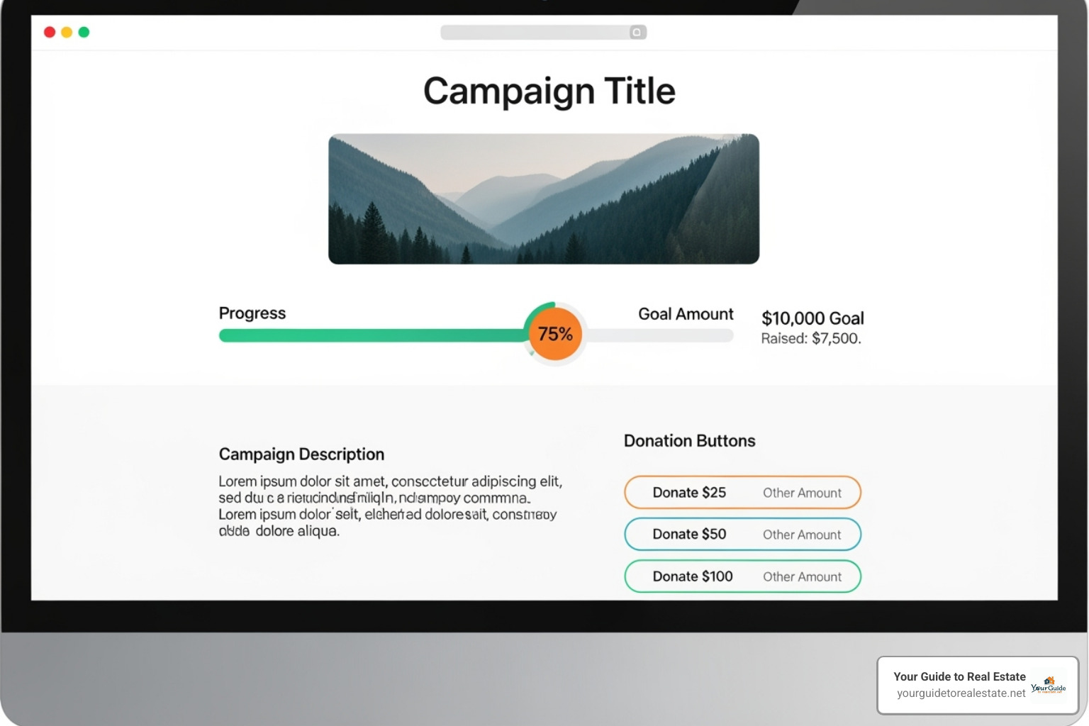 a generic GoFundMe page interface - stephanie lovins realtor